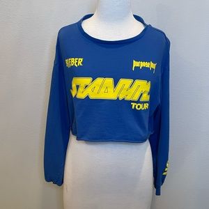 Justin Bieber stadium tour cropped tee
